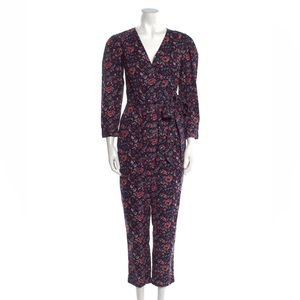Rebecca Taylor Floral Jumpsuit - Navy and Red